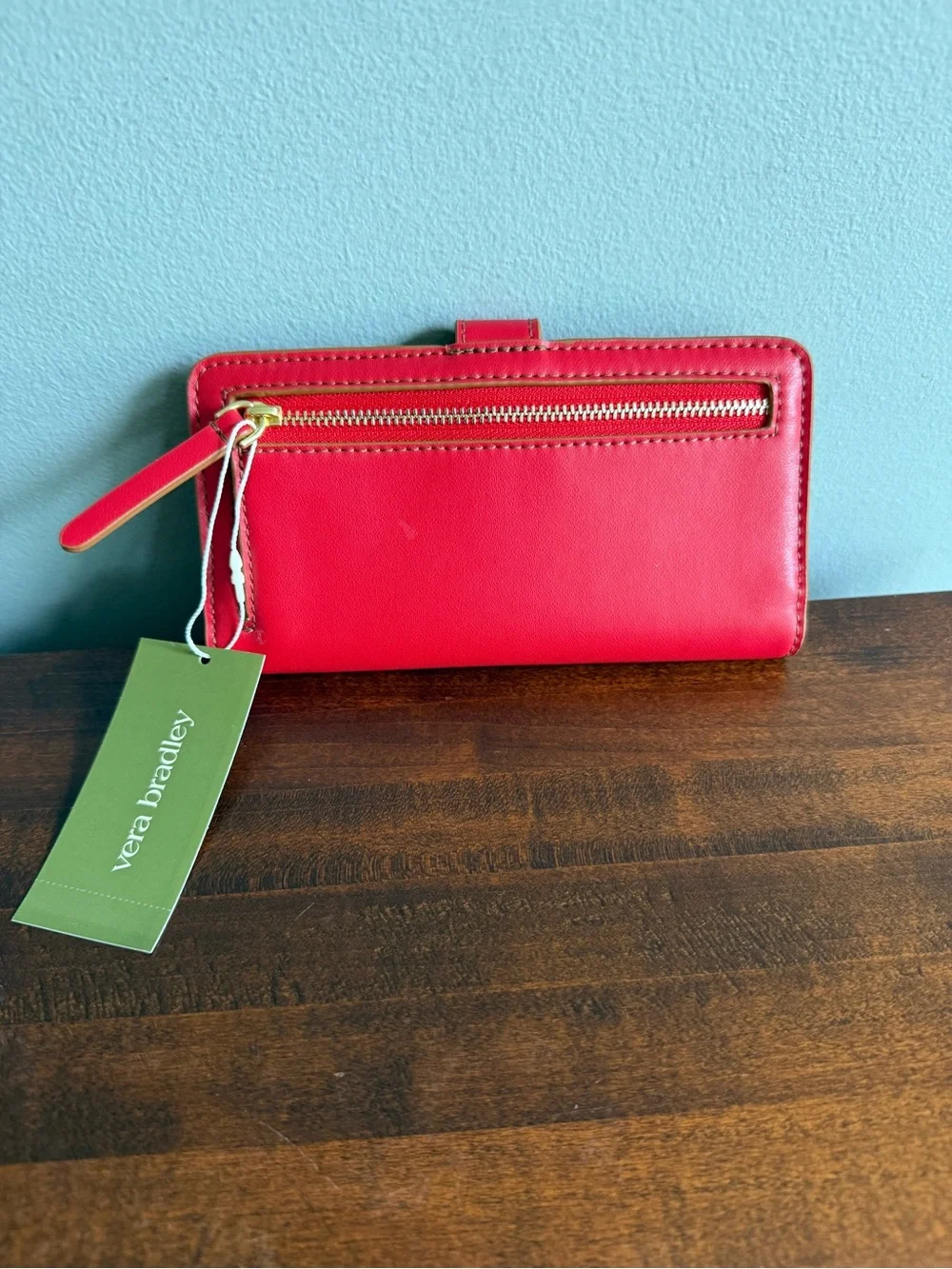 VERA BRADLEY Leather Tab Wallet Goji Berry Red - Picture 2 of 7